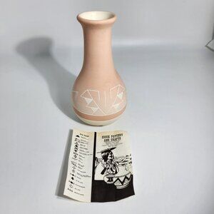 Sioux Pottery Handmade Ceramic Vase With Traditional Native American Design